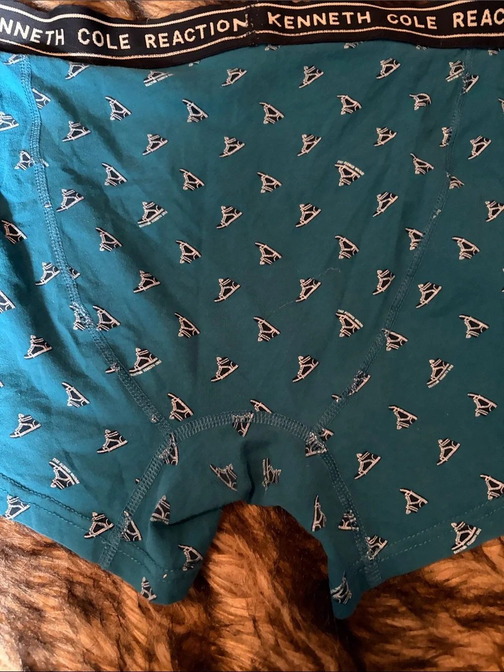 Kenneth Cole Teal Boxer Briefs with Tennis-shoe Motif Size Large